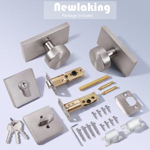 锌合金抛光单筒门锁套装，带门锁和钥匙，防盗且耐用 - Product Image 2