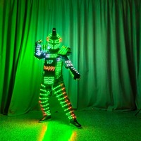 Красочный светящийся LED-костюм для танцев, унисекс, для выступлений, костюм-броня для взрослых, для клубных DJ-шоу, крутые лазерные танцевальные аксессуары, полиэстер