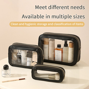 <strong>Women's</strong> PVC Cartoon Travel <strong>Washbag</strong> with Zipper Closure Portable Waterproof Storage Set Fashion Style Letter Pattern - Product Image 4