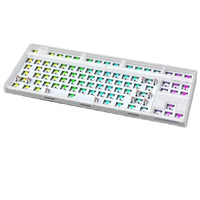 HJSDZHI DK87 87 Key Tri Mode Hot Swappable Mechanical Keyboard RGB Backlit PBT Keycaps 3000mAh untuk Gaming Kantor
