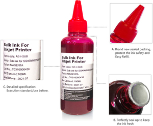Nhà máy bán aomya thăng hoa mực 100ml cho 3200-a1/4720/dx5/xp600 cho epn l3156 may in ấn Sub mực cho quần áo - Product Image 4