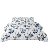 Ensemble de couette écologique 100% Polyester Willow Plant 3D Digital Printed Double Fat Quilt Three-Piece Style européen-américain