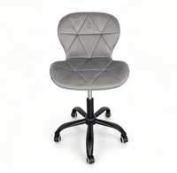 Chaise pivotante pour bureau à domicile, petite chaise de bureau rembourrée en velours gris