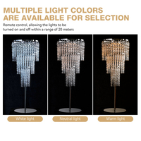Nouveau design de support lumineux pour décoration de mariage et d'événements, centre de table moderne en métal et acrylique rechargeable