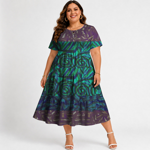 Vestido de <span class=keywords><strong>Manga</strong></span> <span class=keywords><strong>Larga</strong></span> con Cuello Redondo, Diseño Tribal Polinesio Elei, Estilo Casual y Formal, Combinable con Todo, Precio Promocional - Product Image 5
