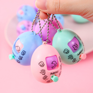 Rock Paper Scissors Toy <b>Egg</b> Cartoon Keychain 4x5.5Cm <b>Plastic</b> Kids Gift - Product Image 3