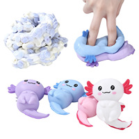 Vente en gros usine : Boule de boue Axolotl croustillante, qui couine et ne rebondit pas, idéale comme cadeaux promotionnels pour fêtes