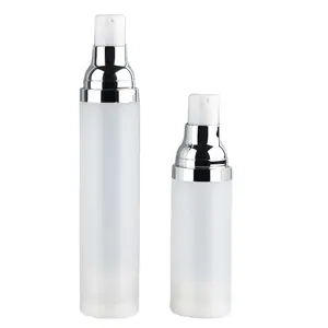 つや消しエアレスポンプボトル20ml30ml50mlプラスチックリサイクル血清シルバーポンプ化粧品容器マットクリアPPローションボトル