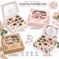 Boîte de rangement pour desserts personnalisée à 16 compartiments avec fenêtre transparente, adaptée aux bonbons, au chocolat, aux biscuits, avec doublure