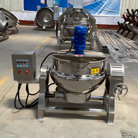 Marmite de Cuisson Électrique Industrielle à Double Enveloppe avec Agitateur et Contrôle de Température, Capacités 50L, 100L, 200L, pour la Transformation Alimentaire