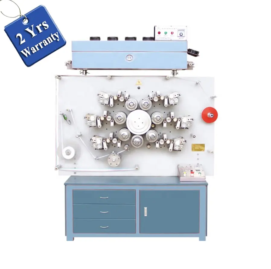 UGS1006 6 Color 2 Side Automatic Rotary Textile Label Printer, garment wash care tape ribbon printing machine