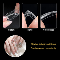 Formes d'extension d'ongles carrées transparentes réutilisables avec échelle intégrée, 150 pièces, double usage, pour acrylique et polygel