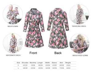 Set 4 Pezzi: <span class=keywords><strong>Camicia</strong></span> <span class=keywords><strong>da</strong></span> <span class=keywords><strong>Notte</strong></span> Premaman con Stampa Floreale, Kimono, Coperta per Neonato, Fascia per Capelli e Cappellino - Product Image 5