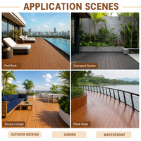 Planche de terrasse en bambou haute densité à clipser pour extérieur, balcon, patio, avec rainures et languettes, aspect bois, pour parc