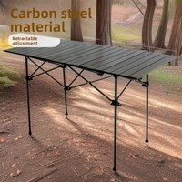 Table pliante réglable en acier à haute teneur en carbone de 955570 cm pour l'extérieur, table de camping portable pour barbecue, table pliante compacte pour rangement facile