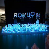 Fiesta TOP Ventas calientes Grandes Led Acrílico Flash Letras 3D Acrílico Luminoso Blanco Azul Verde Rojo Letrero de neón Luces LED Signo Favor DJ