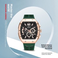 Reloj de cuarzo personalizadoLogoWaterproof para hombre, un reloj lujoso con una esfera grande y un diseño deportivo en una caja en forma de barril