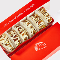 Boîte en Papier Écologique pour Tacos à Emporter avec Séparateurs