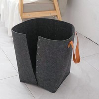 Seau de rangement pliable en feutre, taille L, avec logo personnalisé, design élégant, réutilisable, écologique, durable, imperméable, pour salle de bain et armoire
