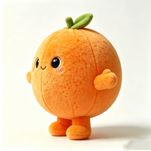 Peluche de Fruta Personalizado con Ojos Grandes, Adorable Personaje de Mandarina Redonda con Brazos y Piernas - Product Image 2