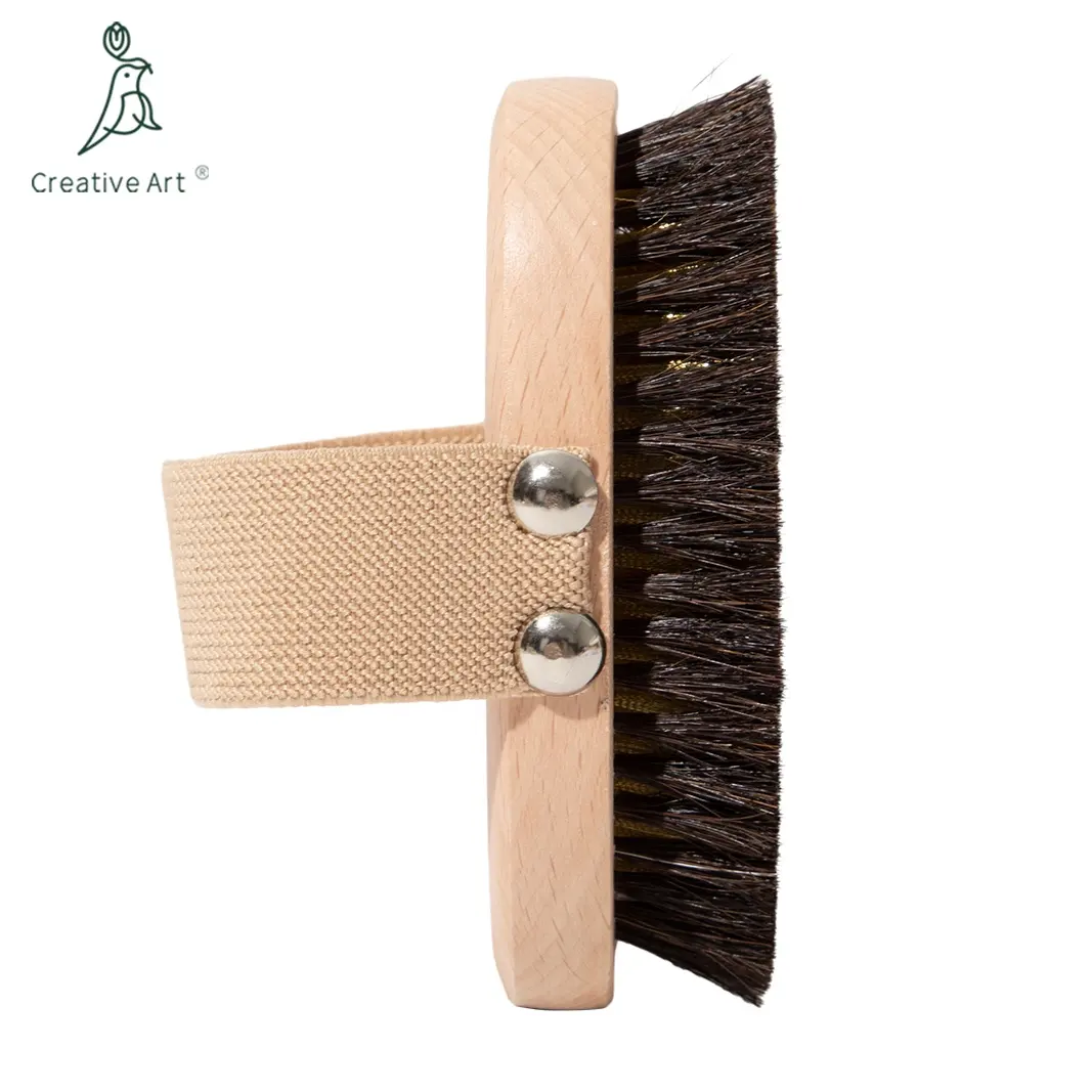 Custom Massage Exfoliating body bath shower back massage cleaning brush Back Scrub Scrubber Soft boar bristle Body