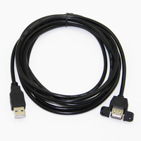 Câble d'extension USB 2.0 Bochara mâle à femelle avec feuille de montage sur panneau à vis + blindé tressé 30cm 50cm 1m 1.5m 2m 3m 5m
