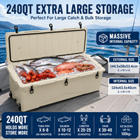 Glacière isotherme robuste de 240 QT, rotomoulée, étanche, avec roues, pour le camping, le stockage et le transport des aliments en extérieur