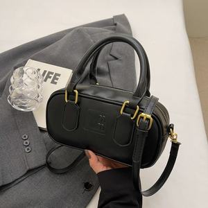 กระเป๋าบอสตันมือถือสไตล์วินเทจสไตล์เกาหลีผู้หญิงหนังแท้มีซิปลายตัวอักษรอเนกประสงค์ - Product Image 5