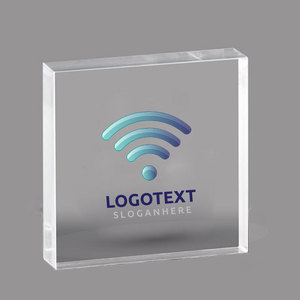 Espositore da banco in acrilico trasparente con logo, blocco personalizzabile con stampa o incisione, targhetta da scrivania ispirazionale, blocco in acrilico per marchio - Product Image 3