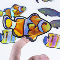 Pegatinas Holográficas Personalizadas, Resistentes al Agua, con Diseño de Dibujos Animados, Logotipos Exagerados, Pegatinas Troqueladas, Pegatinas Promocionales