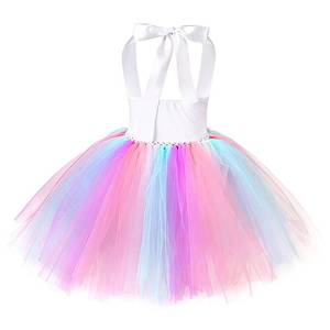 Robe de princesse en tulle à paillettes dorées MS Hot Sale, jupes tutu arc-en-ciel licorne pour enfants, robes de fête d'Halloween pour filles - Product Image 4