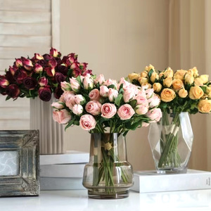 Vintage Artificial Rose Bouquets Plastic High Simulation <b>Wedding</b> Home Decor <b>Props</b> - Product Image 1