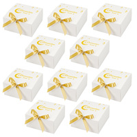 Boîte cadeau de luxe pour le Ramadan, en carton blanc avec nœud, boîte à dragées pour fêtes, boîte supérieure pour bonbons