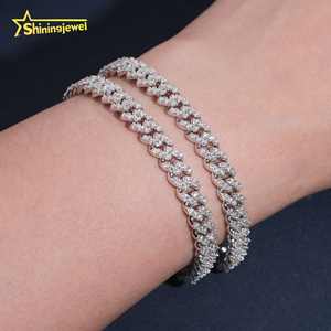 EUA locais StocksTarrifs Livre 1Row 6mm Cuban Links Pulseira Fine Quality Rapper Jóias Iced Out Moissanite Diamante Cadeia Cubana - Product Image 6