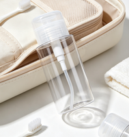 Bouteille à pompe en plastique PET transparent 100/120/150/200 ml, distributeur de recharge pour démaquillant, utilisation cosmétique et pour les ongles