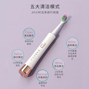 แปรงสีฟันไฟฟ้า E815 ชนิด C ชาร์จซ้ำได้ ระบบโซนิค IPX7 กันน้ำ สีขาวและชมพู สำหรับผู้ใหญ่ พร้อมหัวแปรงเปลี่ยนได้ - Product Image 5