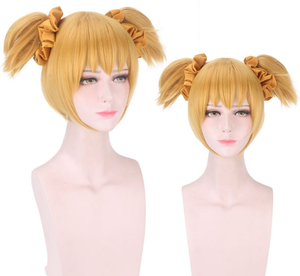 Anxin doble cola de caballo peluca arco nudo <span class=keywords><strong>corto</strong></span> limpio flequillo Cosplay <span class=keywords><strong>pelo</strong></span> falso Anime chica doble cola de caballo - Product Image 1