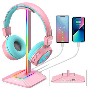 Nieuw Ontwerp 2 Usb-Poort Headset Koptelefoon Haak Houder Roze Led Rgb Hoofdtelefoon Stand Gaming Usb Hub Headset Standaard - Product Image 1