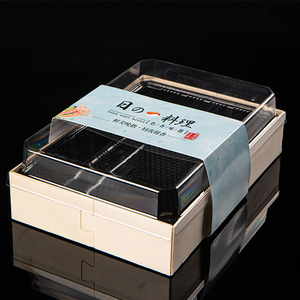 Custom Biodegradable Wooden Restaurant Takeaway Food Container Packaging Bakery Cake Sushi Lunch Box