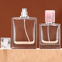 Bouteilles de parfum en verre vides de style à sertir rectangle de 30ml 50ml 100 ml Bouteilles de pulvérisation de parfums à vendre