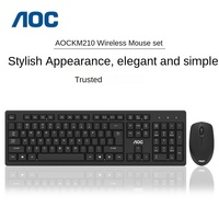 Clavier et souris sans fil AOC Km210 2.4G pour bureau professionnel avec rétroéclairage LED, en stock pour le jeu