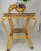 Ensemble de tables basses carrées éthiopiennes à deux niveaux, collection 2026, en promotion