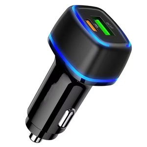 ที่ชาร์จในรถยนต์พอร์ตคู่ QC3.0 PD 20W ชาร์จเร็ว38W เอาท์พุทพร้อมไฟแสดงสถานะ LED สำหรับใช้ในยานพาหนะ - Product Image 1