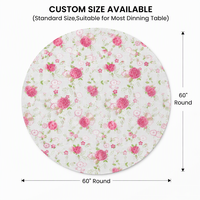 Nappes jetables en plastique PEVA, rondes de 60 pouces, écologiques, motif rose rétro, vente en gros