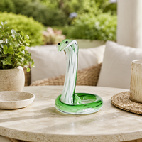 Figurine de serpent en verre soufflé artisanal, écologique et unique, pour la maison, le bureau, la table ou comme mascotte