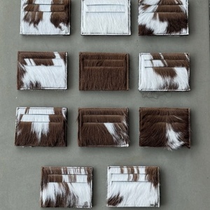 Customized Fur Leather Wallets Attractive Stylish Vintage Cow Fur Leather Wallet Credit Card <b>ID</b> <b>Holder</b> Purse Clutch Button - Product Image 4