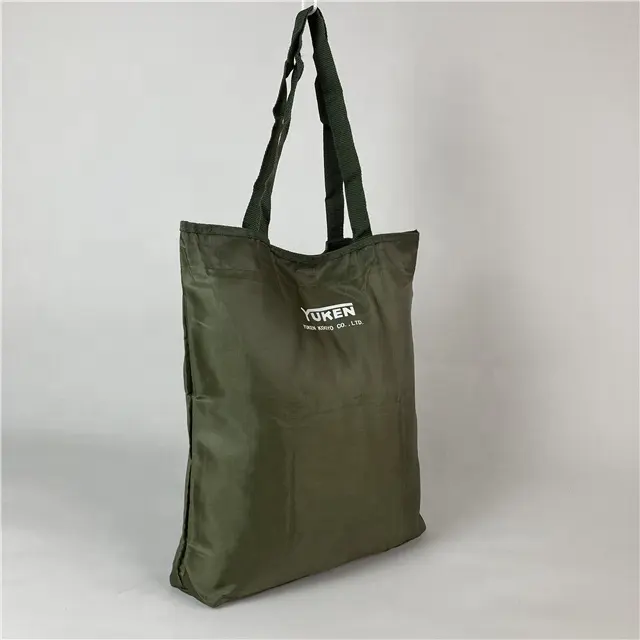 New Recycle RPET Nylon Foldable Tote Bag PET Plastic Bottle Recycled Polyester Nylon Ripstop Folding Bag