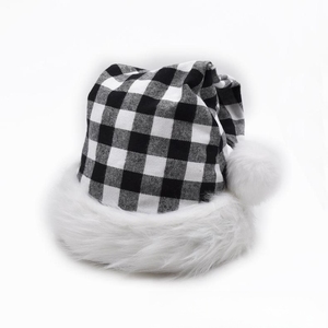 Chapeau <span class=keywords><strong>de</strong></span> fête unisexe <span class=keywords><strong>en</strong></span> <span class=keywords><strong>laine</strong></span> tricotée à rayures, chaud et épais, adorable chapeau <span class=keywords><strong>de</strong></span> Père Noël <span class=keywords><strong>en</strong></span> peluche à carreaux pour Noël - Product Image 3