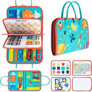 New Update Montessori Autism Soft Sensory Toy Blue <b>Felt</b> Fabric Busy Activity Learning Board <b>Animal</b> Alphabet Toddler Unisex 0-24 - Product Image 2