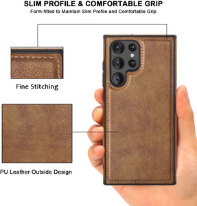 Pour <span class=keywords><strong>Samsung</strong></span> S24 Ultra étui luxe couture PU cuir couverture arrière étui de téléphone portable pour <span class=keywords><strong>Samsung</strong></span> Galaxy A54 <span class=keywords><strong>S22</strong></span> S23 Ultra Plus - Product Image 3